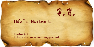 Ház Norbert névjegykártya